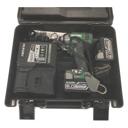 △△ HiKOKI ハイコーキ インパクトドライバ コードレス式　（充電器・充電池2個・ケース付） WH14DDL2 グリーン 14.4v Bランク