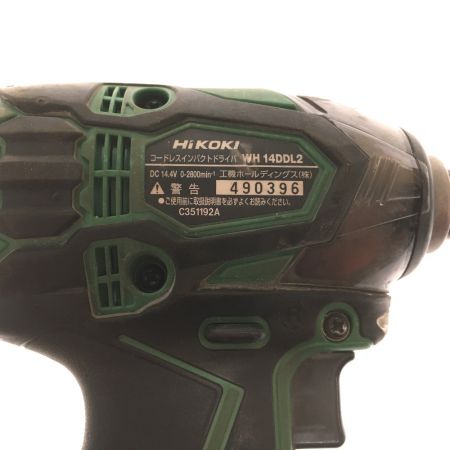  HiKOKI ハイコーキ インパクトドライバ コードレス式　（充電器・充電池2個・ケース付） WH14DDL2 グリーン 14.4v