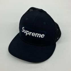 △△ NEWERA ニューエラ Supreme×Box ボックスロゴ メッシュキャップ 23ss ネイビー Bランク