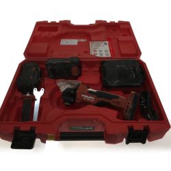 △△ Hilti ヒルティ 125mm 充電式アングルグラインダー　充電器・21.6V 充電池2個・ケース付 AG 6D-22 レッド Bランク