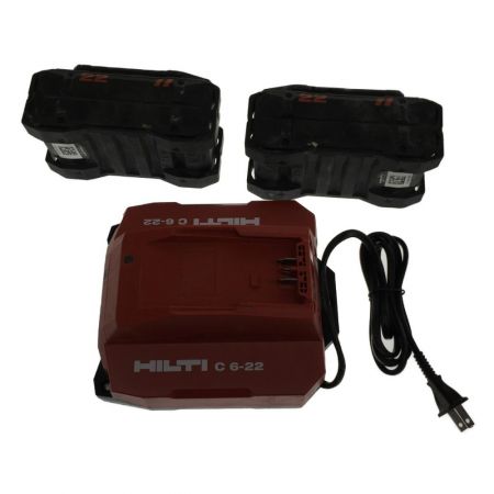  Hilti ヒルティ 125mm 充電式アングルグラインダー　充電器・21.6V 充電池2個・ケース付 AG 6D-22 レッド