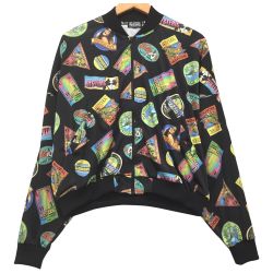 △△ Hysteric Glamour ヒステリックグラマー ナイロンジャケット  ロゴ 総柄 SIZE Free ブルゾン 01172CJ01 ブラック Aランク