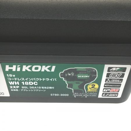  HiKOKI ハイコーキ 18V インパクトドライバ　アグレッシブグリーン/フルセット WH18DC グリーン×ブラック