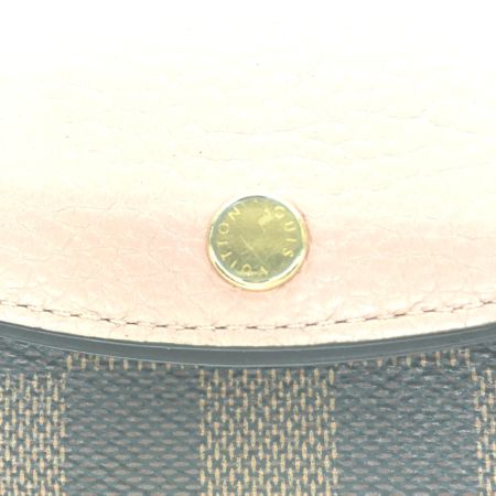  LOUIS VUITTON ルイヴィトン  ダミエ ポルトフォイユ ノルマンディ ローズバレリーヌ  N60043 ブラウン×ピンク