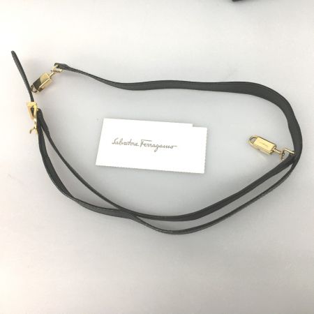  Salvatore Ferragamo サルヴァトーレフェラガモ 2WAYショルダーバッグ ガンチーニ  レザー AF-21 ブラック