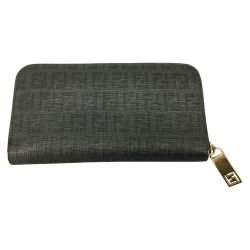 △△ FENDI フェンディ ズッキーニ ラウンドファスナー 長財布 PVC 8M0024 YG1.129-2513 ブラック Cランク