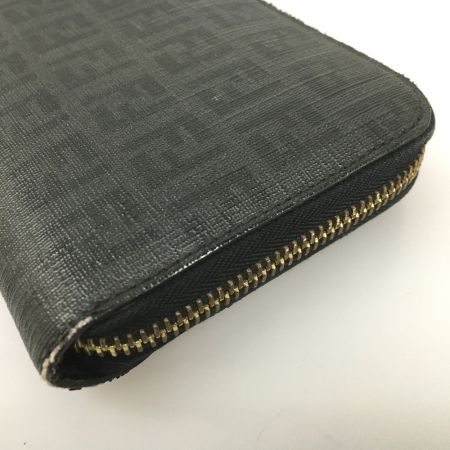  FENDI フェンディ ズッキーニ ラウンドファスナー 長財布 PVC 8M0024 YG1.129-2513 ブラック