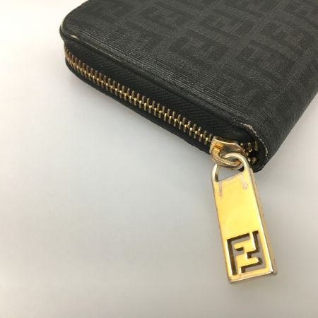  FENDI フェンディ ズッキーニ ラウンドファスナー 長財布 PVC 8M0024 YG1.129-2513 ブラック