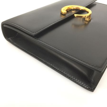  Cartier カルティエ パンテール スクエア型 パンサー レザー ヴィンテージ 2WAY ショルダー紐欠品 クラッチバッグ ブラック