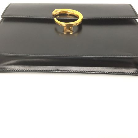  Cartier カルティエ パンテール スクエア型 パンサー レザー ヴィンテージ 2WAY ショルダー紐欠品 クラッチバッグ ブラック