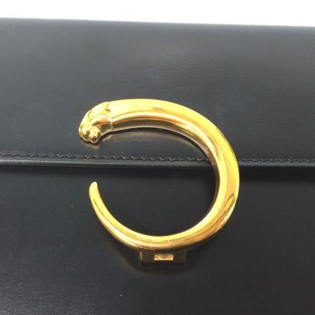  Cartier カルティエ パンテール スクエア型 パンサー レザー ヴィンテージ 2WAY ショルダー紐欠品 クラッチバッグ ブラック