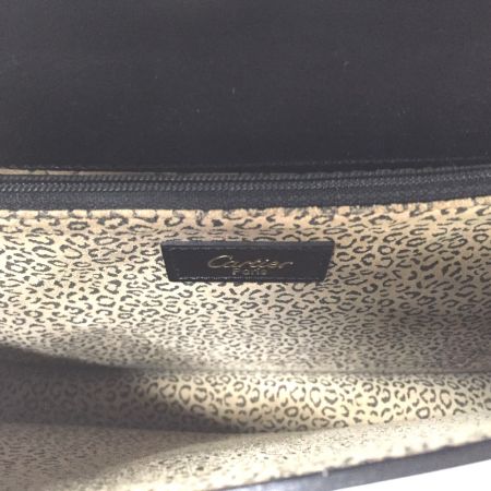  Cartier カルティエ パンテール スクエア型 パンサー レザー ヴィンテージ 2WAY ショルダー紐欠品 クラッチバッグ ブラック