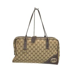△△ GUCCI グッチ ハンドバッグ GGキャンパス ミニボストン 169971 ベージュ Cランク