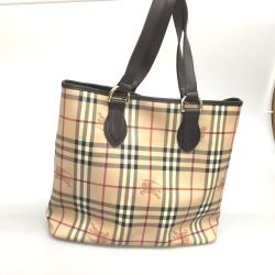 △△ BURBERRY バーバリー トートバッグ ノバチェック シャドーホース TTIVGRO58OA ベージュ Bランク