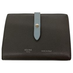 △△ CELINE セリーヌ ラージストラップ マルチファンクション ウォレット F-PG-1198 グレー Cランク