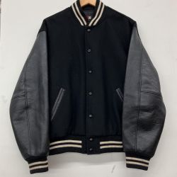 △△ VAN ヴァン スタジャン レザー×ウール LL ヴィンテージ JW-10502 ブラック Cランク