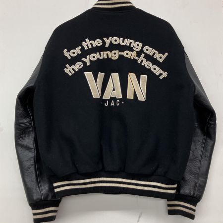  VAN ヴァン スタジャン レザー×ウール LL ヴィンテージ JW-10502 ブラック