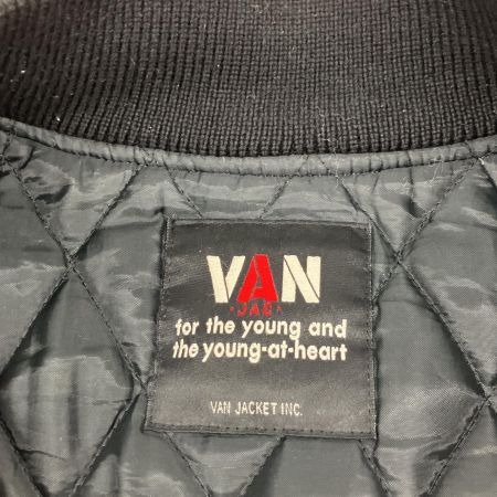  VAN ヴァン スタジャン レザー×ウール LL ヴィンテージ JW-10502 ブラック