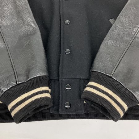  VAN ヴァン スタジャン レザー×ウール LL ヴィンテージ JW-10502 ブラック