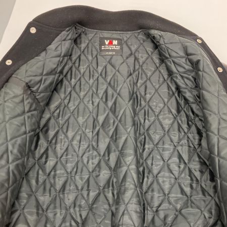  VAN ヴァン スタジャン レザー×ウール LL ヴィンテージ JW-10502 ブラック