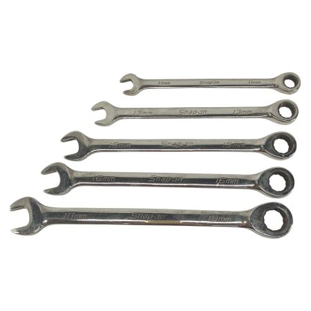 Snap-on スナップオン コンビネーションレンチ　ギアレンチ　５本セット OEXRM11/OEXRM13/OEXRM15/OEXRM16/OEXRM18 シルバー