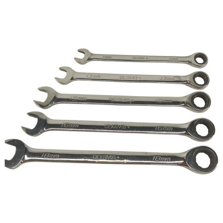 Snap-on スナップオン コンビネーションレンチ　ギアレンチ　５本セット OEXRM11/OEXRM13/OEXRM15/OEXRM16/OEXRM18 シルバー