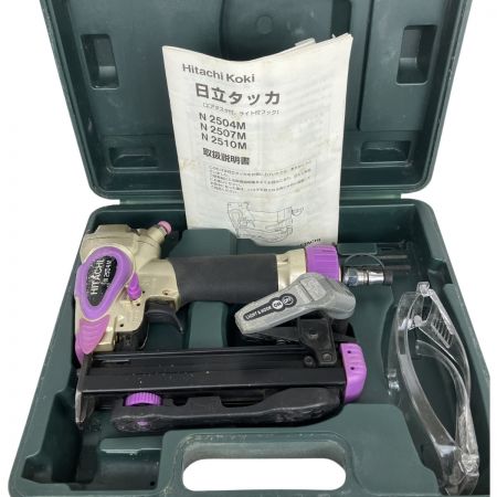 ЗЗ HITACHI 日立 25mm 常圧 エアタッカ 取説 ケース付 N2504M バイオレット