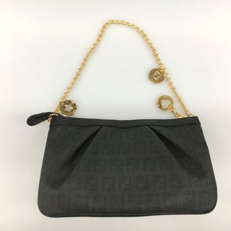  FENDI フェンディ ズッカ柄 PVC アクセサリーポーチ 8BR594-FBS ブラック