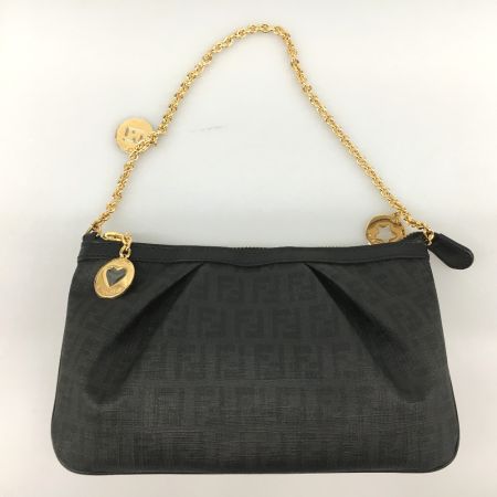  FENDI フェンディ ズッカ柄 PVC アクセサリーポーチ 8BR594-FBS ブラック