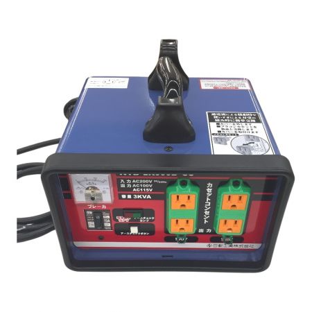  NICHIDO  変圧器　降圧専用カセットコンセントトラパック アースチェック機能付 NTB-EK300D-CC
