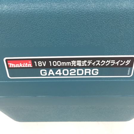  MAKITA マキタ 100mm 18V充電式ディスクグラインダー スライドスイッチ　充電器・充電池1個・ケース付 GA402DRG グリーン