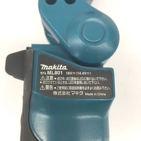  MAKITA マキタ 18V 充電式LEDワークライト（バッテリー付き　BL1860B 充電回数9回） ML801 ブルー