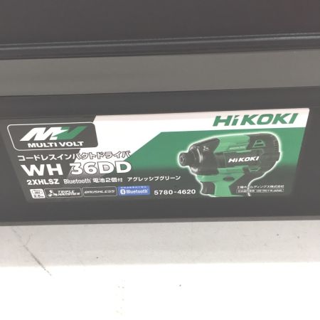  HiKOKI ハイコーキ 36V コードレスインパクトドライバ WH36DD 2XHLSZ WH36DD グリーン 充電器・充電池2個・ケース付