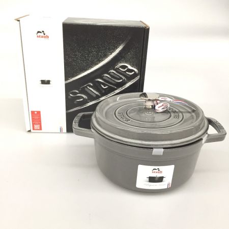  STAUB ストウブ 両手鍋 ピコ・ココット ラウンド 22cm グレー 鋳鉄 ガス/IH両対応