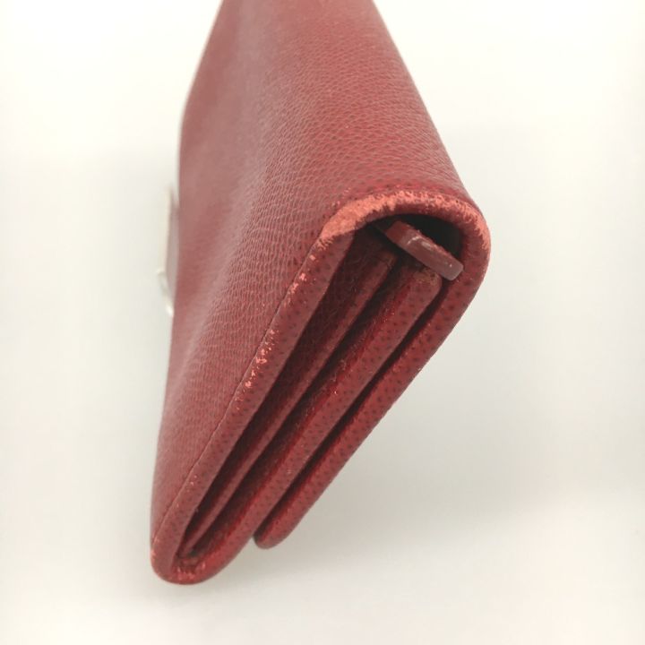 BVLGARI ブルガリ 長財布 クリップラージウォレット レッド - 中古