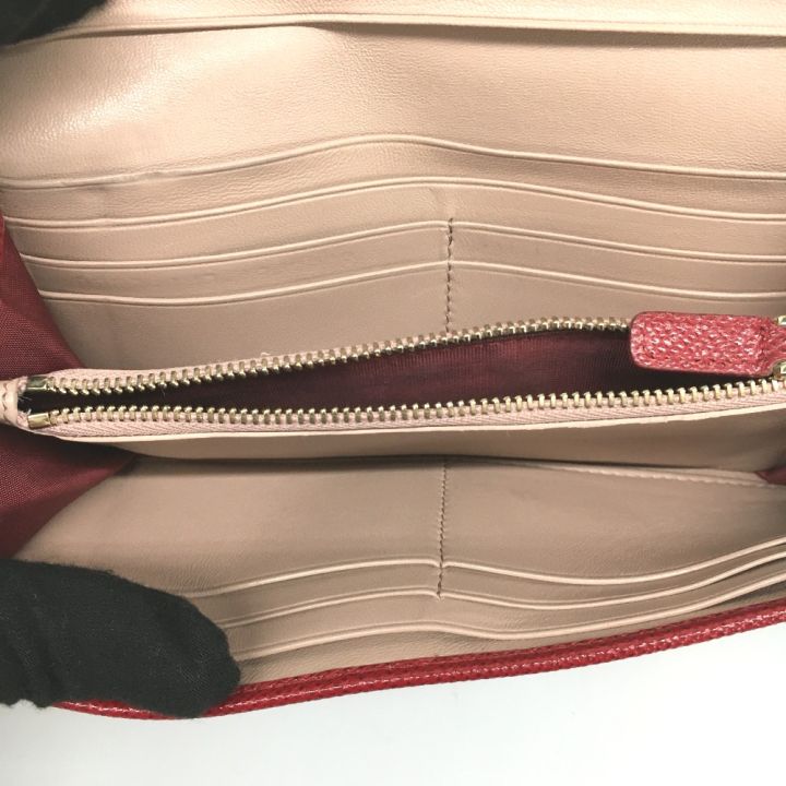 BVLGARI ブルガリ 長財布 クリップラージウォレット レッド - 中古