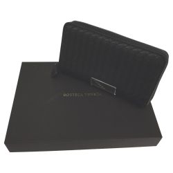 △△ BOTTEGA VENETA ボッテガヴェネタ 長財布 ラウンドファスナー イントレチャート 275064 V001N 1000 ブラック Bランク