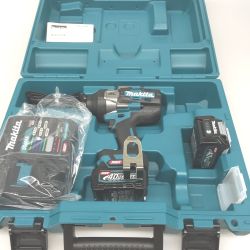 △△ MAKITA マキタ 40V インパクトレンチ　バッテリーBL4025×2、充電器DC40RA、ケース付 TW001GRDX ブルー Aランク