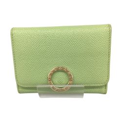△△ BVLGARI ブルガリ カードケース 小銭入れ グリーン×ピンク Bランク