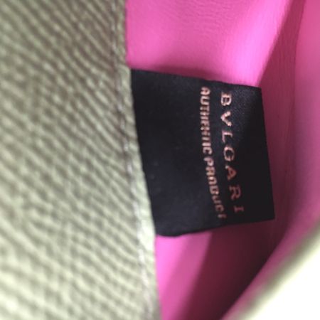 BVLGARI ブルガリ カードケース 小銭入れ グリーン×ピンク
