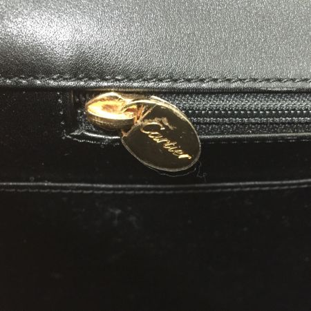 Cartier カルティエ パンテール ブリーフ ケース  バッグ レザー ゴールド金具 ブラック