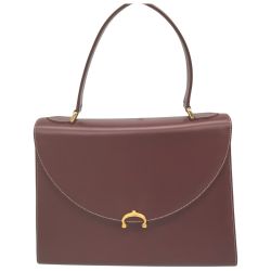△△ Cartier カルティエ マストライン 自立型 ハンドバッグ　一部保護フィルム有 ボルドー Aランク
