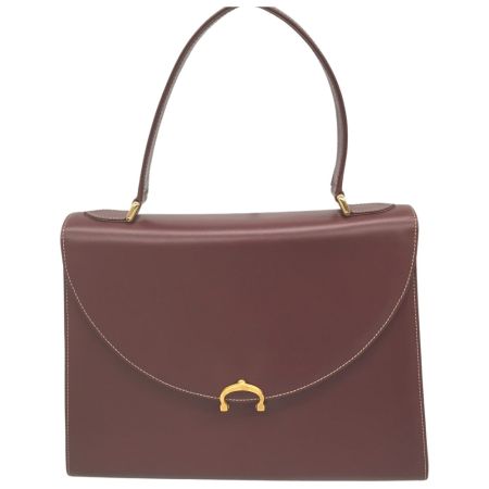  Cartier カルティエ マストライン 自立型 ハンドバッグ　一部保護フィルム有 ボルドー