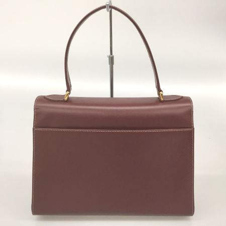  Cartier カルティエ マストライン 自立型 ハンドバッグ　一部保護フィルム有 ボルドー