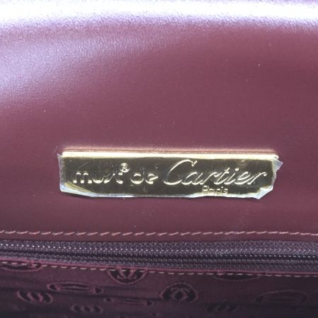  Cartier カルティエ マストライン 自立型 ハンドバッグ　一部保護フィルム有 ボルドー
