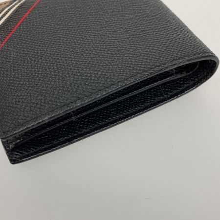  BURBERRY LONDON バーバリーロンドン 二つ折り財布　アイコンストライプ 布袋付 8033846 ブラック