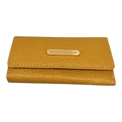 △△ BURBERRY バーバリー  レザー３連キーケース　ノバチェック イエロー Bランク