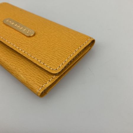  BURBERRY バーバリー  レザー３連キーケース　ノバチェック イエロー