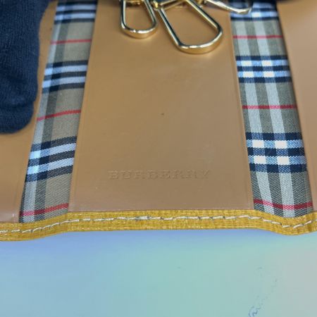  BURBERRY バーバリー  レザー３連キーケース　ノバチェック イエロー