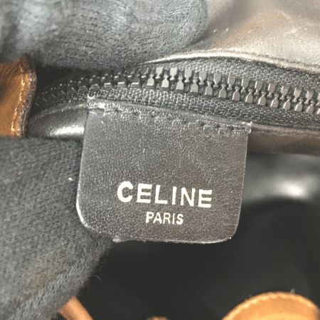  CELINE セリーヌ トリオンフ レザー巾着型 ショルダーバッグ　ヴィンテージ